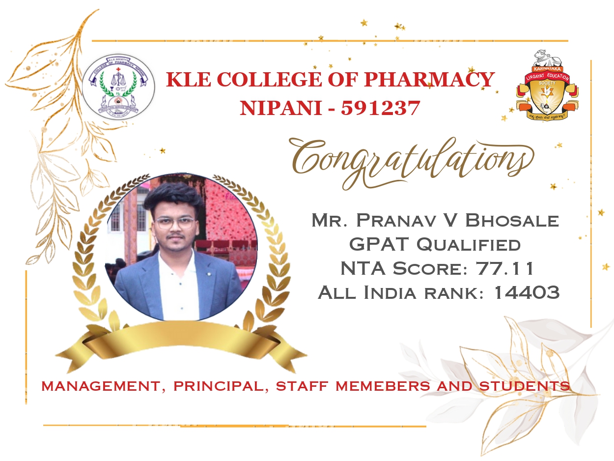 Mr. Pranav Vikas Bhosale GPAT Qualified